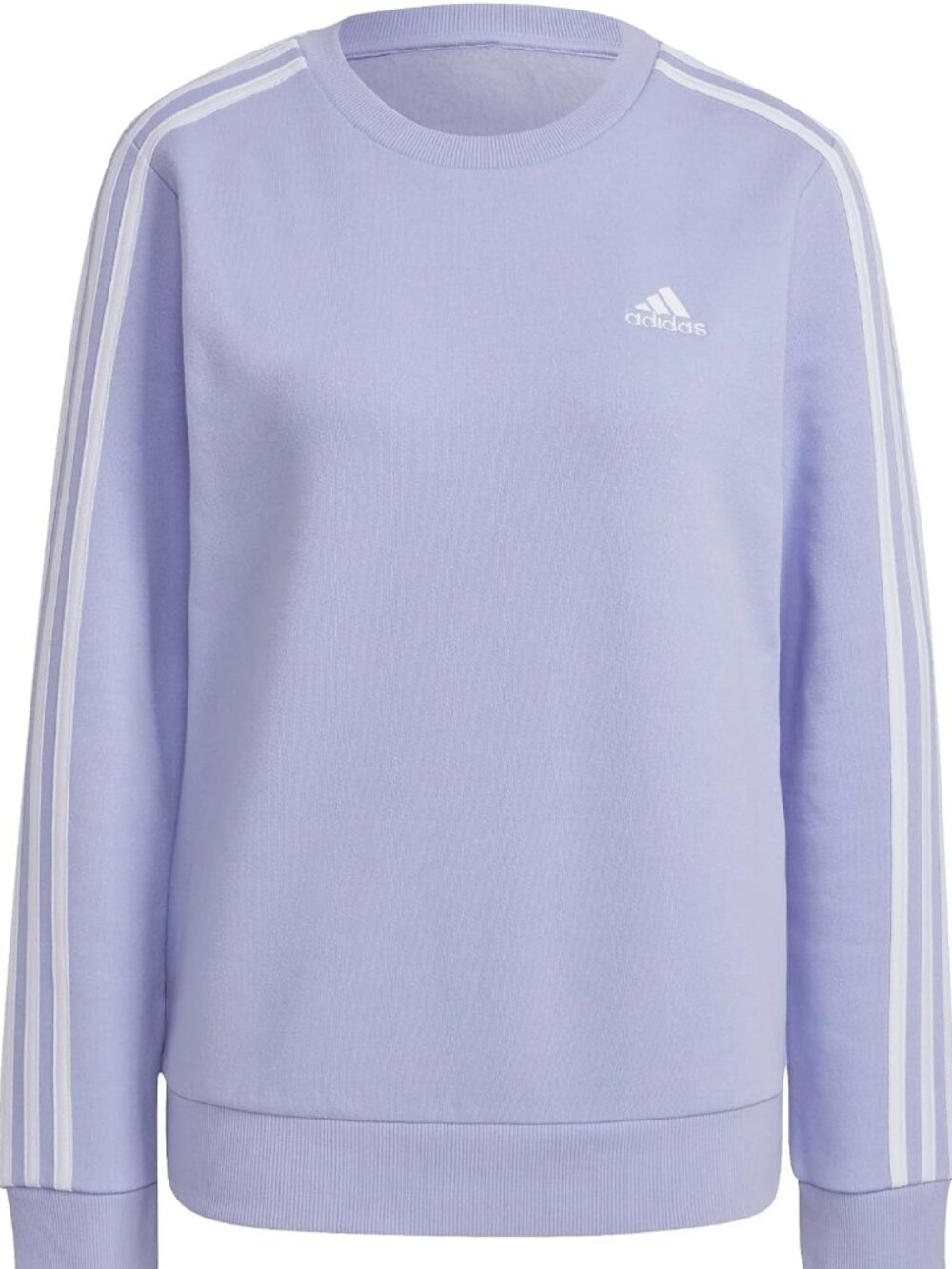 Adidas Fleece Logo Sweater Womens Light Purple Long Sleeve Sweatshirt